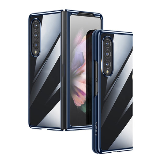For Samsung Galaxy Z Fold4 SULADA Shockproof Plating PC Transparent Protective Case(Blue) - Galaxy Z Fold4 5G Cases by SULADA | Online Shopping South Africa | PMC Jewellery