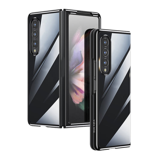 For Samsung Galaxy Z Fold4 SULADA Shockproof Plating PC Transparent Protective Case(Black) - Galaxy Z Fold4 5G Cases by SULADA | Online Shopping South Africa | PMC Jewellery