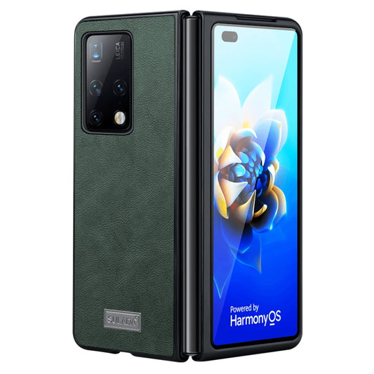 For Samsung Galaxy Z Fold4 SULADA Shockproof TPU + Handmade Leather Protective Case(Green) - Galaxy Z Fold4 5G Cases by SULADA | Online Shopping South Africa | PMC Jewellery