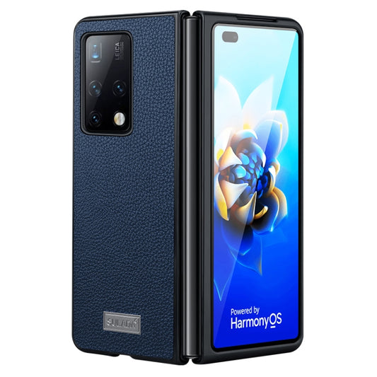 For Samsung Galaxy Z Fold4 SULADA Shockproof TPU + Handmade Leather Phone Case(Blue) - Galaxy Z Fold4 5G Cases by SULADA | Online Shopping South Africa | PMC Jewellery