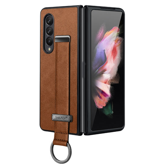 For Samsung Galaxy Z Fold4 SULADA Cool Series PC + Leather Texture Skin Feel Shockproof Phone Case(Brown) - Galaxy Z Fold4 5G Cases by SULADA | Online Shopping South Africa | PMC Jewellery
