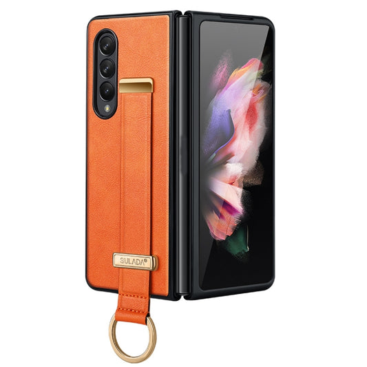 For Samsung Galaxy Z Fold4 SULADA Cool Series PC + Leather Texture Skin Feel Shockproof Phone Case(Orange) - Galaxy Z Fold4 5G Cases by SULADA | Online Shopping South Africa | PMC Jewellery