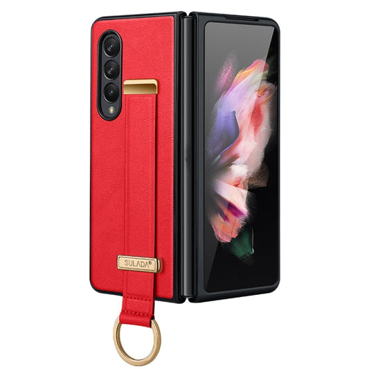 For Samsung Galaxy Z Fold4 SULADA Cool Series PC + Leather Texture Skin Feel Shockproof Phone Case(Red) - Galaxy Z Fold4 5G Cases by SULADA | Online Shopping South Africa | PMC Jewellery