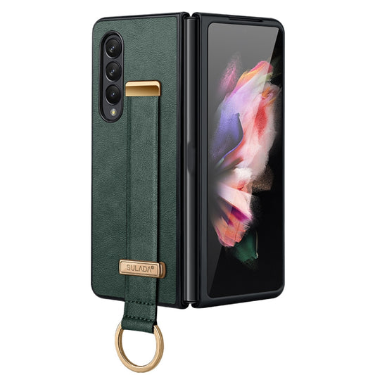 For Samsung Galaxy Z Fold4 SULADA Cool Series PC + Leather Texture Skin Feel Shockproof Phone Case(Green) - Galaxy Z Fold4 5G Cases by SULADA | Online Shopping South Africa | PMC Jewellery
