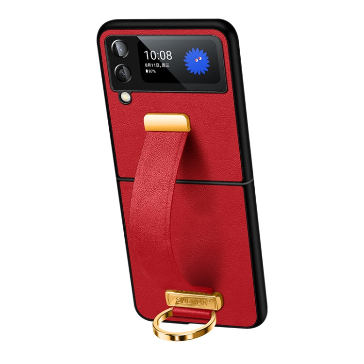 For Samsung Galaxy Z Flip4 SULADA Cool Series PC + Leather Texture Skin Feel Shockproof Phone Case(Red) - Galaxy Z Flip4 5G Cases by SULADA | Online Shopping South Africa | PMC Jewellery