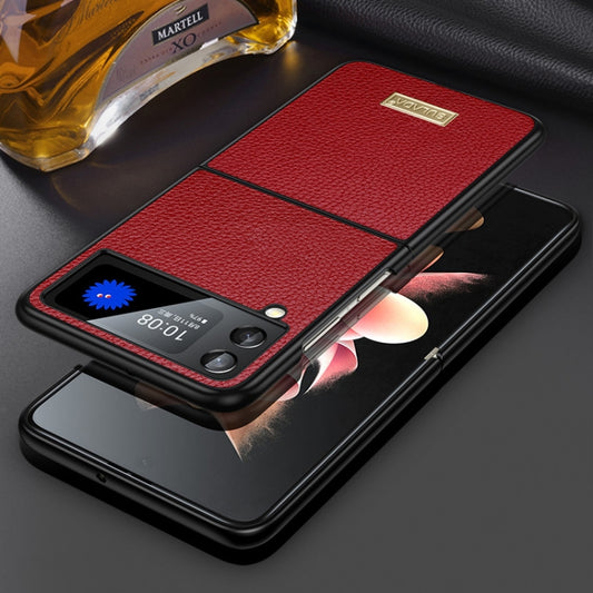 For Samsung Galaxy Z Flip4 SULADA Shockproof TPU + Handmade Leather Phone Case(Red) - Galaxy Z Flip4 5G Cases by SULADA | Online Shopping South Africa | PMC Jewellery