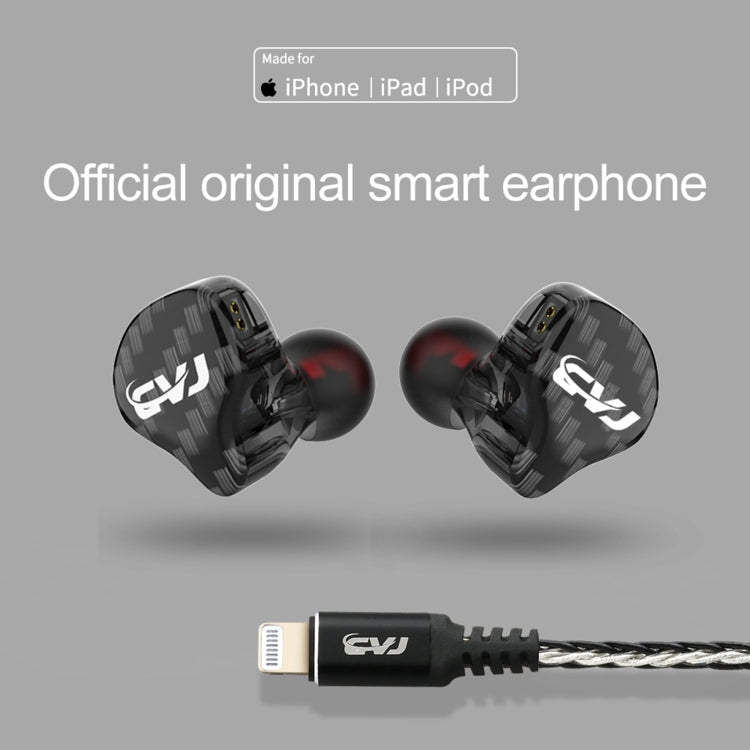 CVJ-CVM Dual Magnetic Ring Iron Hybrid Drive Fashion In-Ear Wired Earphone With Mic Version(Black) - In Ear Wired Earphone by CVJ | Online Shopping South Africa | PMC Jewellery