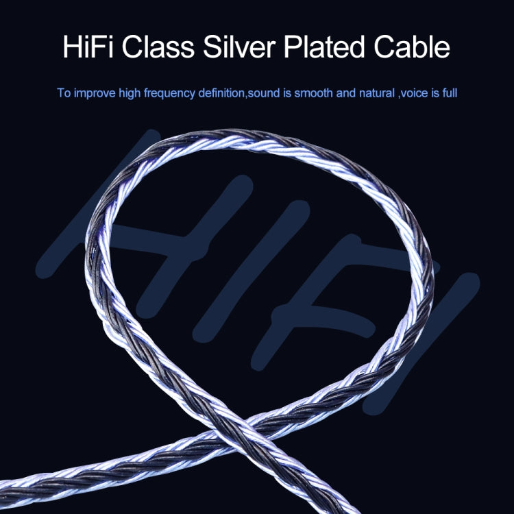 CVJ V3 1.2m 16 Cores Silver-plated 3.5mm Earphone Cable, Style:0.75mm(Silver-Blue) - Cable & Splitter by CVJ | Online Shopping South Africa | PMC Jewellery