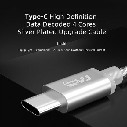CVJ V5.TC 1.25m Type-C Digital Decoding Silver-plated Earphone Cable, Style:0.78mm(Silver) - Cable & Splitter by CVJ | Online Shopping South Africa | PMC Jewellery