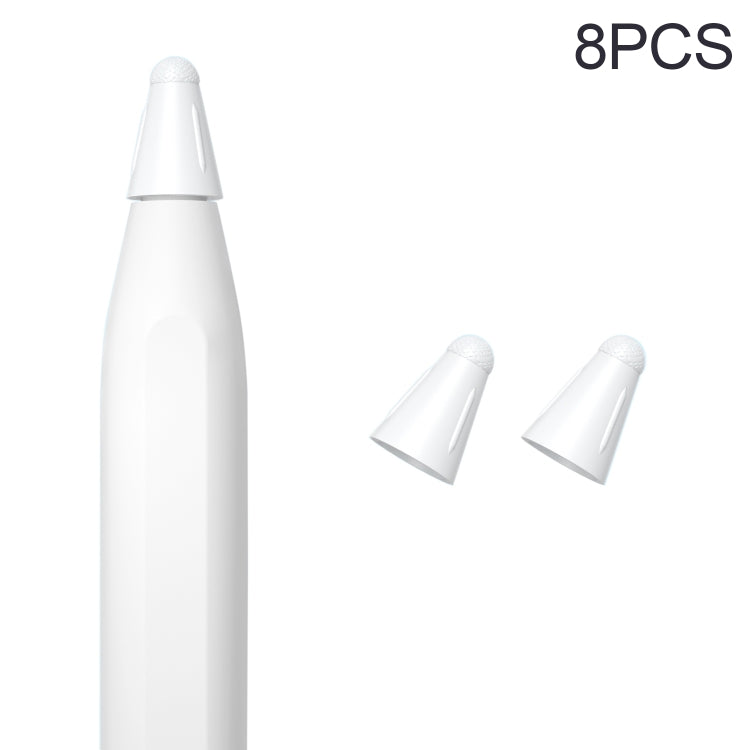 8 PCS / Set Fiber Texture Nib Protector For Apple Pencil(White) - Pencil Accessories by PMC Jewellery | Online Shopping South Africa | PMC Jewellery