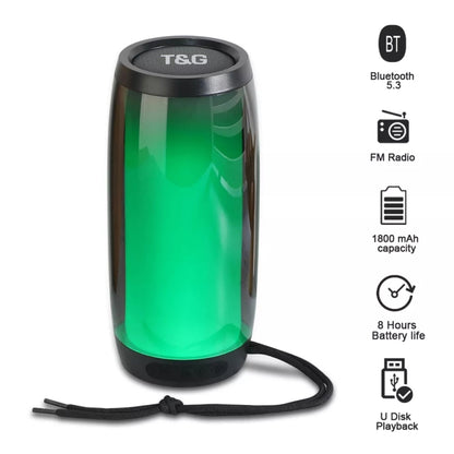T&G TG335 1800mAh Portable Color LED Wireless Bluetooth Speaker(Black) - Desktop Speaker by T&G | Online Shopping South Africa | PMC Jewellery