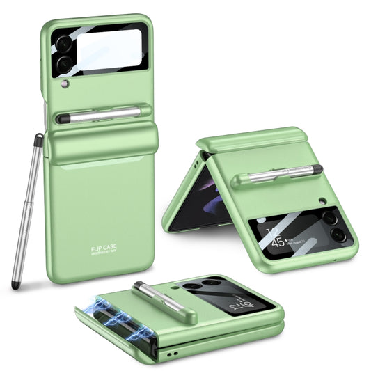 For Samsung Galaxy Z Flip4 GKK Magnetic Full Coverage Phone Flip Case with Pen(Matcha Green) - Galaxy Z Flip4 5G Cases by GKK | Online Shopping South Africa | PMC Jewellery