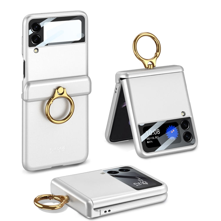 For Samsung Galaxy Z Flip4 GKK Magnetic Hinged Flip Case with Ring Holder(Silver) - Galaxy Z Flip4 5G Cases by GKK | Online Shopping South Africa | PMC Jewellery