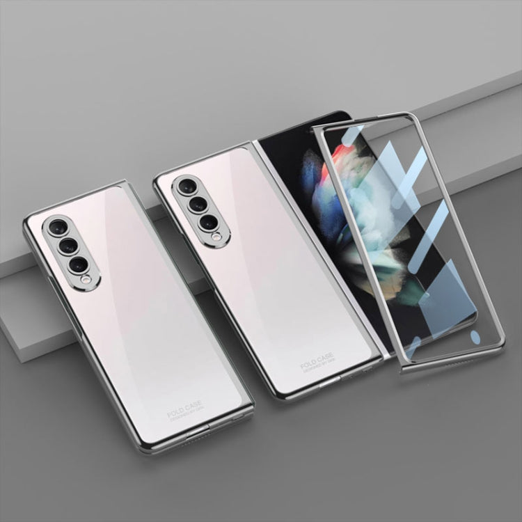 For Samsung Galaxy Z Fold4 GKK Integrated Electroplating + Glass Full Coverage Phone Case(Silver) - Galaxy Z Fold4 5G Cases by GKK | Online Shopping South Africa | PMC Jewellery