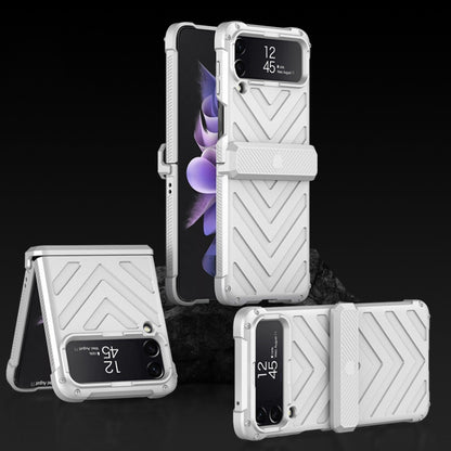 For Samsung Galaxy Z Flip4 GKK Magnetic Folding Swivel Armored Phone Case with Hinges(Silver) - Galaxy Z Flip4 5G Cases by GKK | Online Shopping South Africa | PMC Jewellery