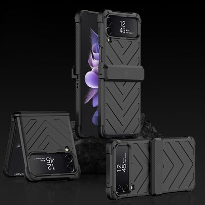 For Samsung Galaxy Z Flip4 GKK Magnetic Folding Swivel Armored Phone Case with Hinges(Black) - Galaxy Z Flip4 5G Cases by GKK | Online Shopping South Africa | PMC Jewellery