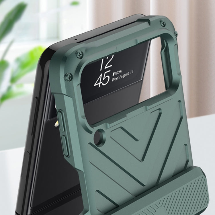 For Samsung Galaxy Z Flip4 GKK Magnetic Folding Swivel Armored Phone Case with Hinges(Forest Green) - Galaxy Z Flip4 5G Cases by GKK | Online Shopping South Africa | PMC Jewellery