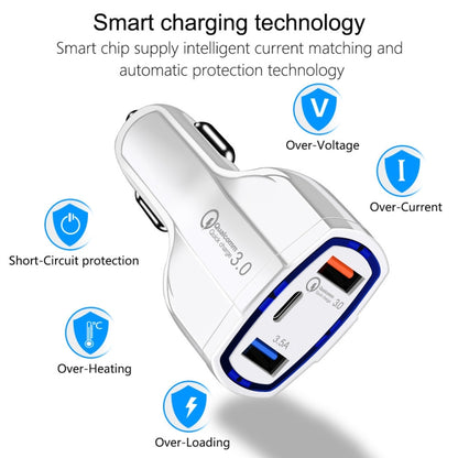 308 3 in 1 Cigarette Lighter Conversion Plug Multi-function USB Car Fast Charger(White) - Car Charger by PMC Jewellery | Online Shopping South Africa | PMC Jewellery