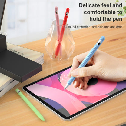 3 in 1 Striped Liquid Silicone Stylus Case with Two Tip Caps For Apple Pencil 2(Midnight Blue) - Pencil Accessories by PMC Jewellery | Online Shopping South Africa | PMC Jewellery