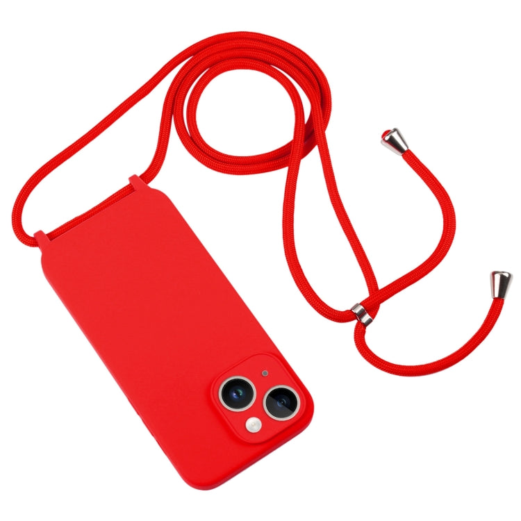 For iPhone 14 Crossbody Lanyard Liquid Silicone Case(Red) - iPhone 14 Cases by PMC Jewellery | Online Shopping South Africa | PMC Jewellery