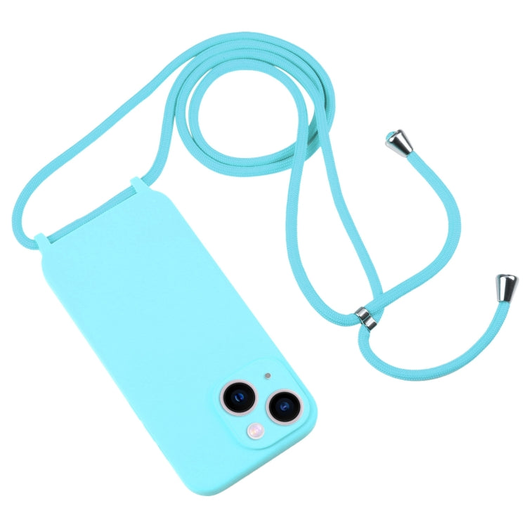 For iPhone 13 Crossbody Lanyard Liquid Silicone Case(Ice Blue) - iPhone 13 Cases by PMC Jewellery | Online Shopping South Africa | PMC Jewellery