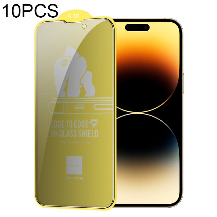 For iPhone 14 Pro Max 10pcs WEKOME 9D Curved Privacy Tempered Glass Film - iPhone 14 Pro Max Tempered Glass by WK | Online Shopping South Africa | PMC Jewellery