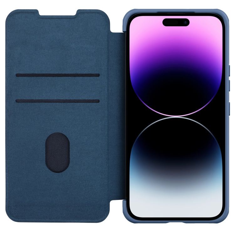 For iPhone 14 Pro Max NILLKIN QIN Series Pro Leather Phone Case(Blue) - iPhone 14 Pro Max Cases by NILLKIN | Online Shopping South Africa | PMC Jewellery