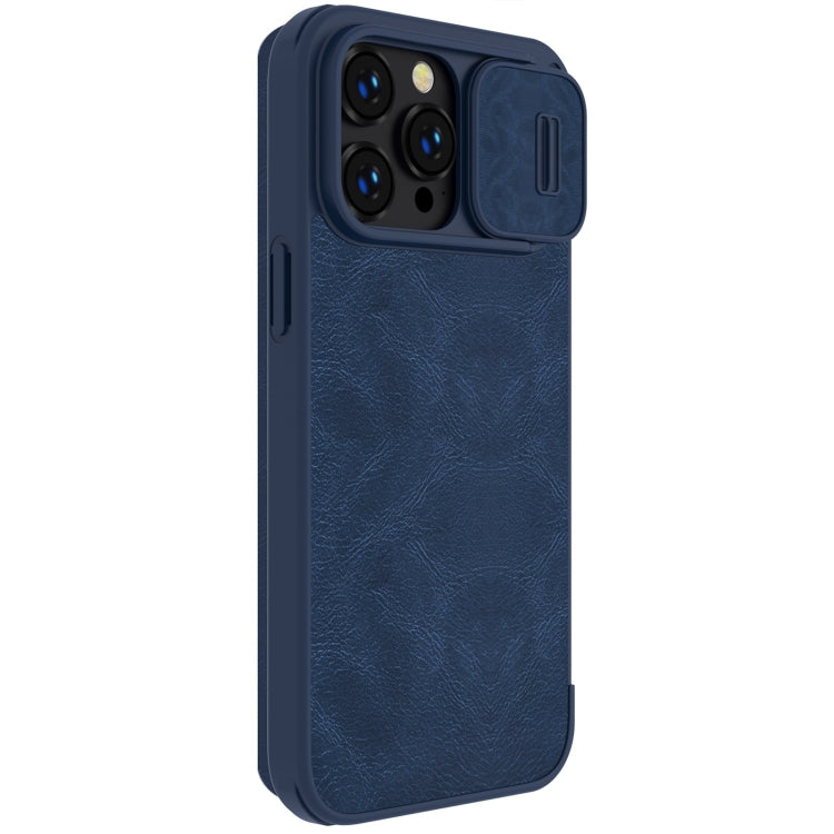 For iPhone 14 Pro NILLKIN QIN Series Pro Crazy Horse Texture Leather Case(Blue) - iPhone 14 Pro Cases by NILLKIN | Online Shopping South Africa | PMC Jewellery