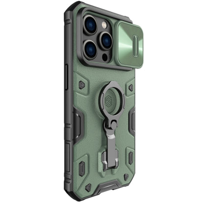 For iPhone 14 Pro NILLKIN Shockproof CamShield Armor Protective Case(Green) - iPhone 14 Pro Cases by NILLKIN | Online Shopping South Africa | PMC Jewellery