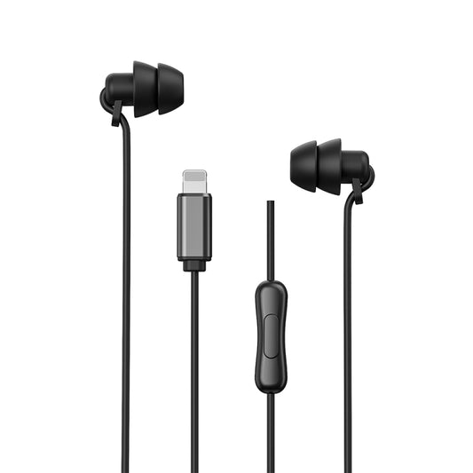 WEKOME YB02 SHQ Series In-Ear Sleep Wired Earphone, Plug Type:8 Pin(Black) - In Ear Wired Earphone by WK | Online Shopping South Africa | PMC Jewellery