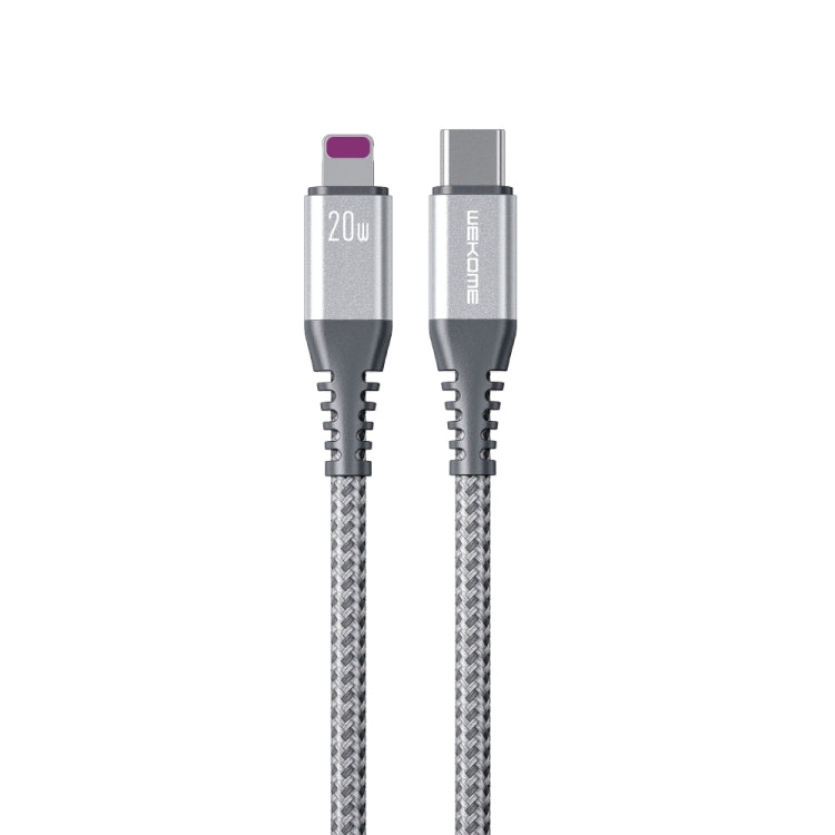 WEKOME WDC-171 Raython Series PD 20W Type-C to 8 Pin Fast Charge Data Cable Length: 1m(Silver) - 2 in 1 Cable by WK | Online Shopping South Africa | PMC Jewellery