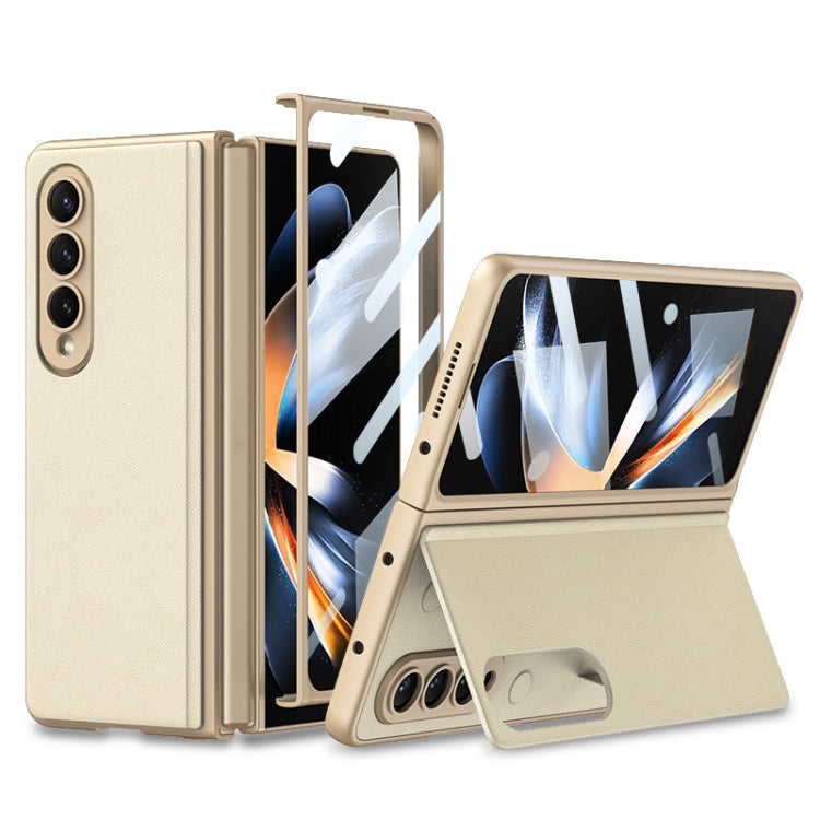 For Samsung Galaxy Z Fold4 GKK Integrated Ultra-thin Folding Leather Phone Case with Stand(Champagne Gold) - Galaxy Z Fold4 5G Cases by GKK | Online Shopping South Africa | PMC Jewellery