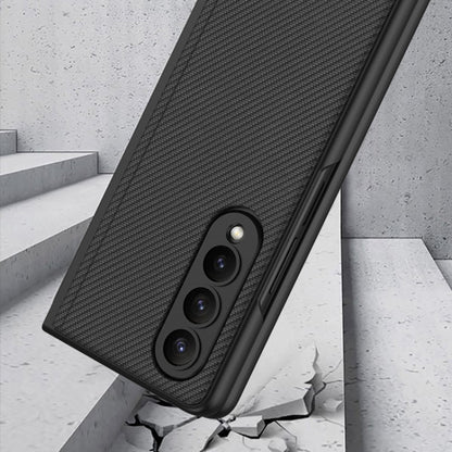 For Samsung Galaxy Z Fold4 GKK Integrated Ultra-thin Folding Leather Phone Case with Stand(Carbon Fiber) - Galaxy Z Fold4 5G Cases by GKK | Online Shopping South Africa | PMC Jewellery