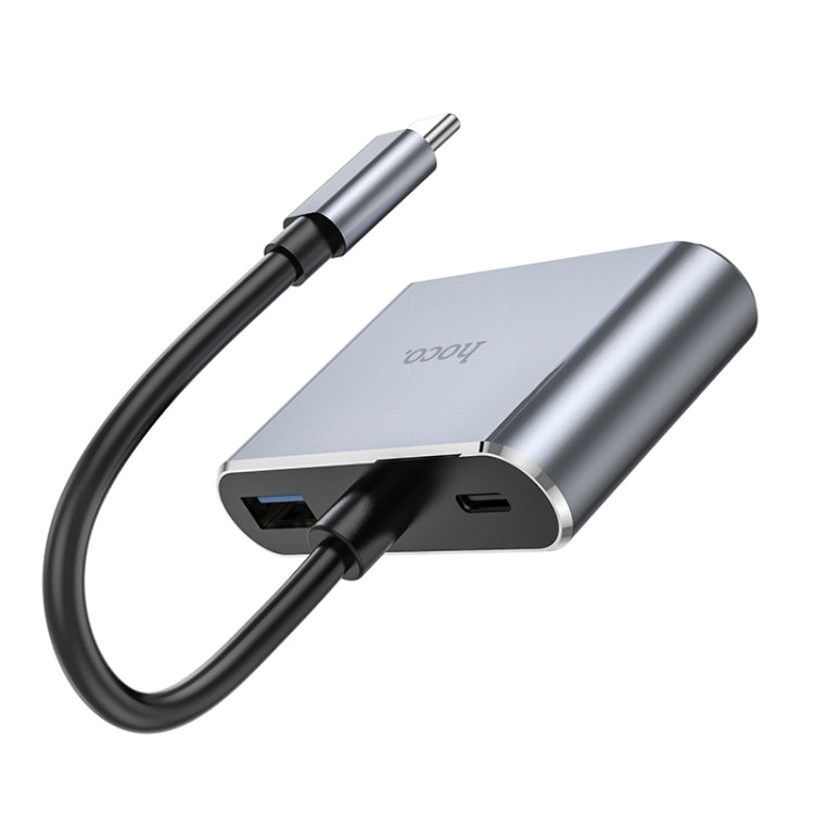 hoco HB30 USB-C / Type-C Multifunction Converter HDTV+VGA+USB3.0+PDHUD(Tarnish) - USB HUB by hoco | Online Shopping South Africa | PMC Jewellery