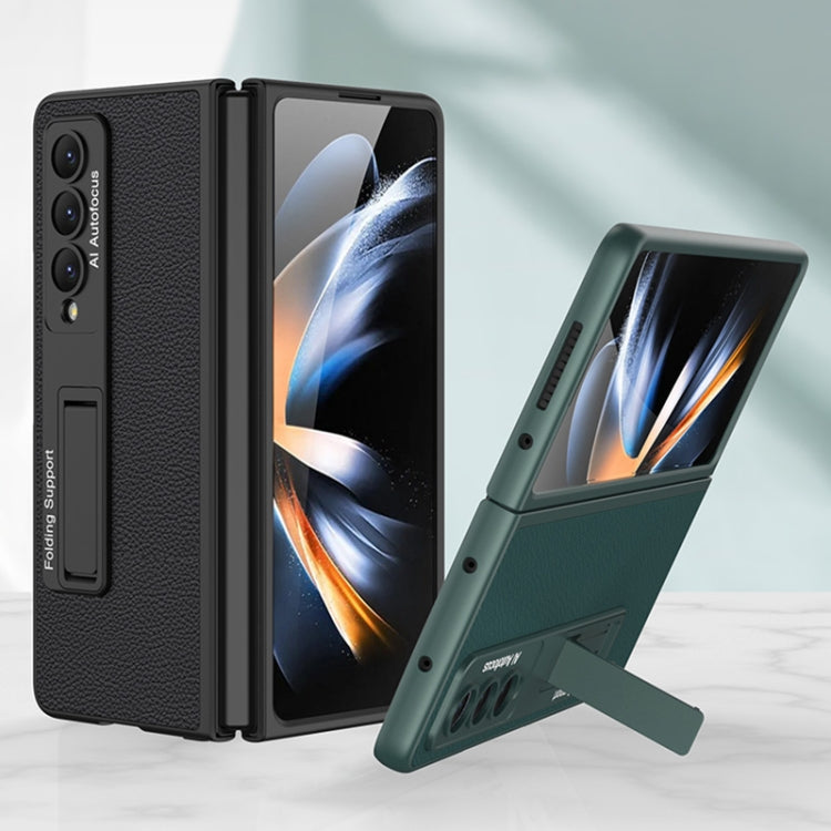 For Samsung Galaxy Z Fold4 GKK Ultra-thin Plain Leather Full Phone Case with Stand(Carbon Fiber Texture) - Galaxy Z Fold4 5G Cases by GKK | Online Shopping South Africa | PMC Jewellery