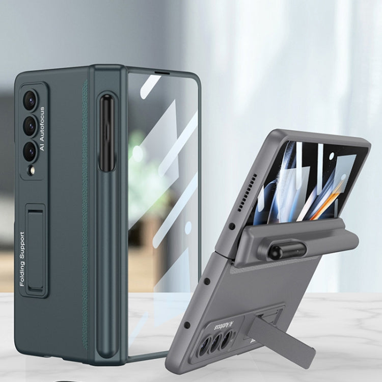 For Samsung Galaxy Z Fold4 GKK Magnetic Hinge Flip Phone Case with Pen Holder & Holder(Grey) - Galaxy Z Fold4 5G Cases by GKK | Online Shopping South Africa | PMC Jewellery