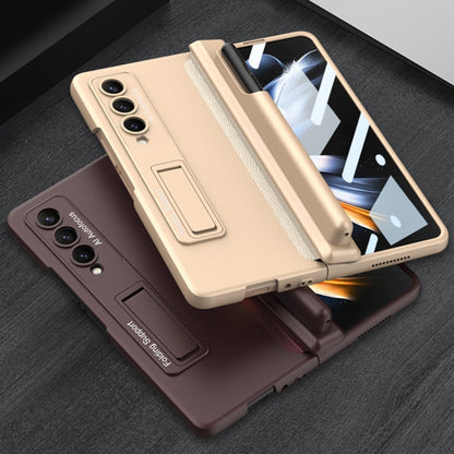 For Samsung Galaxy Z Fold4 GKK Magnetic Hinge Flip Phone Case with Pen Holder & Holder(Champagne Gold) - Galaxy Z Fold4 5G Cases by GKK | Online Shopping South Africa | PMC Jewellery