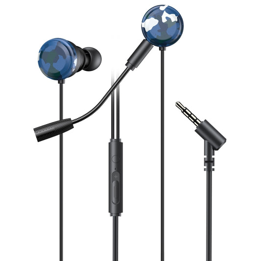 awei L6 1.2m In-ear E-sports Wired Headset With Microphone(Blue) - In Ear Wired Earphone by awei | Online Shopping South Africa | PMC Jewellery