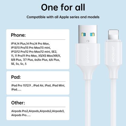 JOYROOM S-UL012A9 2.4A USB to 8 Pin Fast Charging Data Cable, Length:1m(White) - Normal Style Cable by JOYROOM | Online Shopping South Africa | PMC Jewellery