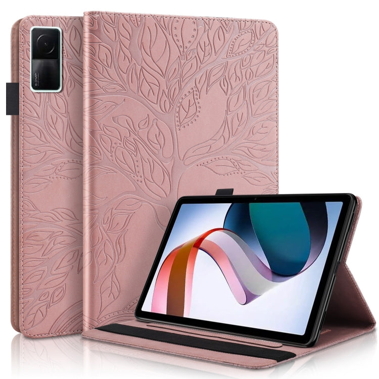 For Xiaomi Redmi Pad 10.61 Life Tree Series Horizontal Flip Leather Case with Holder(Rose Gold) -  by PMC Jewellery | Online Shopping South Africa | PMC Jewellery