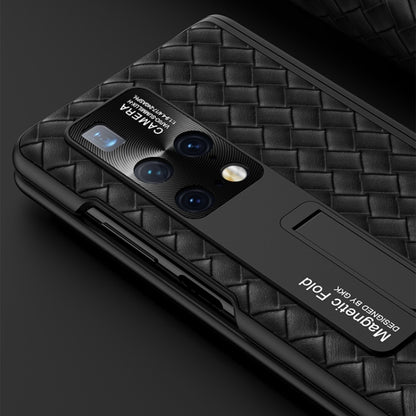 For Huawei Mate X2 GKK Magnetic Folding Plain Leather Full Coverage Phone Case with Hinges(Carbon Fiber) - Huawei Cases by GKK | Online Shopping South Africa | PMC Jewellery