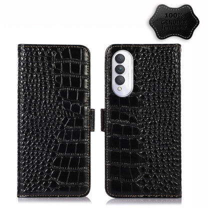 For Xiaomi Redmi A1+ Crocodile Top Layer Cowhide Leather Phone Case(Black) - Xiaomi Cases by PMC Jewellery | Online Shopping South Africa | PMC Jewellery