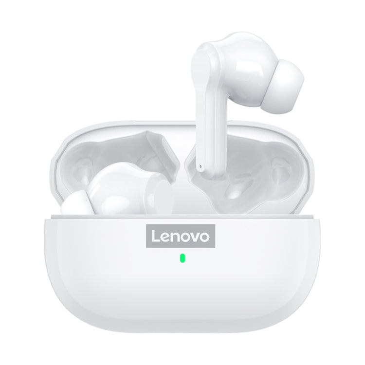 Lenovo LP1S TWS Wireless Bluetooth 5.0 Waterproof Sport Noise Reduction HIFI Bass Earphone with Mic(White) - TWS Earphone by Lenovo | Online Shopping South Africa | PMC Jewellery