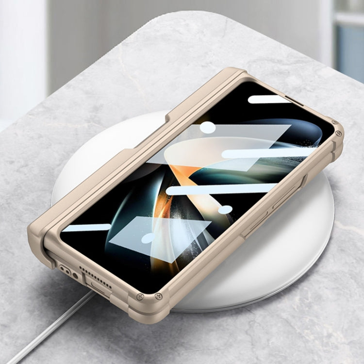 For Samsung Galaxy Z Fold4 GKK Integrated Magnetic Folding Armor Shell with Push Pen Case(Champagne Gold) - Galaxy Z Fold4 5G Cases by GKK | Online Shopping South Africa | PMC Jewellery