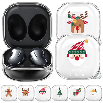 For Samsung Galaxy Buds Live Christmas Transparent TPU Earphone Case(Elk) - Samsung Earphone Case by PMC Jewellery | Online Shopping South Africa | PMC Jewellery