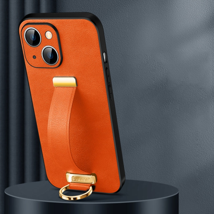 For iPhone 14 Plus SULADA Cool Series PC + Leather Texture Skin Feel Phone Case(Orange) - iPhone 14 Plus Cases by SULADA | Online Shopping South Africa | PMC Jewellery