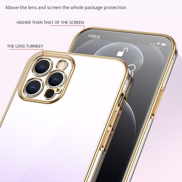 For iPhone 14 SULADA Iridescence Series Plating Transparent Gradient Phone Case(Gold) - iPhone 14 Cases by SULADA | Online Shopping South Africa | PMC Jewellery