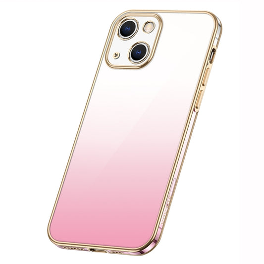 For iPhone 14 Plus SULADA Iridescence Series Plating Transparent Gradient Phone Case(Pink) - iPhone 14 Plus Cases by SULADA | Online Shopping South Africa | PMC Jewellery