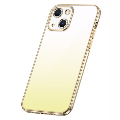 For iPhone 14 Plus SULADA Iridescence Series Plating Transparent Gradient Phone Case(Gold) - iPhone 14 Plus Cases by SULADA | Online Shopping South Africa | PMC Jewellery