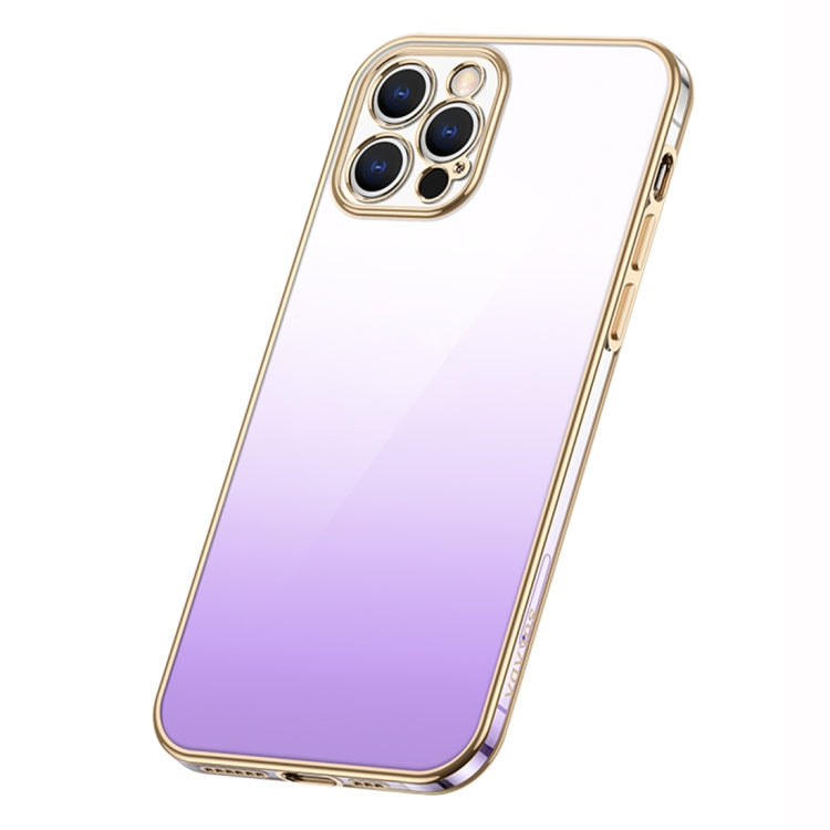 For iPhone 14 Pro SULADA Iridescence Series Plating Transparent Gradient Phone Case(Purple) - iPhone 14 Pro Cases by SULADA | Online Shopping South Africa | PMC Jewellery